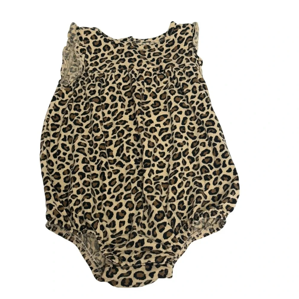 Carters Old Navy Baby Girl Romper Bodysuit Lot 9M 6-12M Pink Orange Leopard